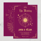  Maan Zon boho kunstsymbool bruiloft Kaart (Voorkant / Achterkant)