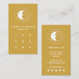 Maan & Zon Chique Elegante Lijn Tekening Custom Go Klantenkaartje