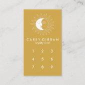 Maan & Zon Chique Elegante Lijn Tekening Custom Go Klantenkaartje (Voorkant)