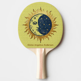 Maan, Zon en Sterren, Hemels Universum Symbool Tafeltennisbatje