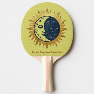 Maan, Zon en Sterren, Hemels Universum Symbool Tafeltennisbatje