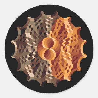 Maan & Zon Patroon Ronde Sticker