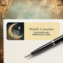  maan, zon, sterren hemelse bruiloft adres