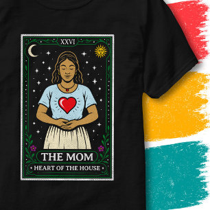 Maan Zon Sterren Moeder Hart Vintage Tarot Ontwerp T-shirt
