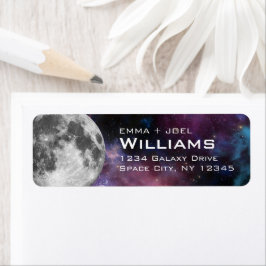 Maan Zonnestelsel Ruimte Retouradres Maan Etiket