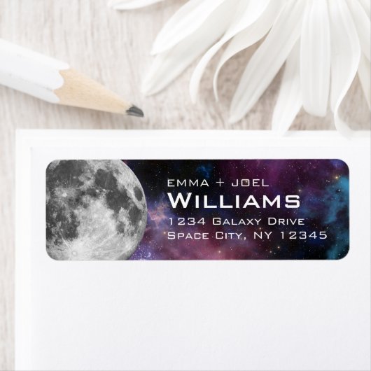 Maan Zonnestelsel Ruimte Retouradres Maan Etiket (Insitu)