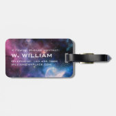 Maan Zonnestelsel Ruimteplaneet Maan Paarse Bagagelabel (Achterkant horizontaal)