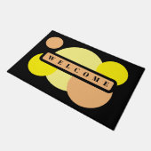 Maan zwarte nacht hemel planeet welkom deurmat (Schuin)