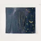 Maanachtergrond, Achtergrond voor babyshower, Navy Wandkleed (Voorkant (horizontaal))