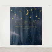 Maanachtergrond, Achtergrond voor babyshower, Navy Wandkleed (Voorkant)