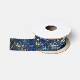 Maanachtige Gloed Middenblauw Satijnen Lint