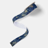 Maanachtige Gloed Middenblauw Satijnen Lint (Achterkant)
