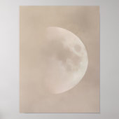 Maanafdruk Maanposter Maan Schilderij Stemmig Beig Poster (Voorkant)