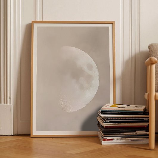 Maanafdruk Maanposter Maan Schilderij Stemmig Beig Poster