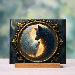 Maanbalans – Waar Schaduwen het Licht Omhelzen.  Acryl Bord