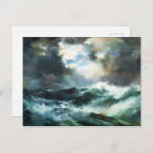 Maanbeschenen Schipbreuk op zee Briefkaart (Voorkant / Achterkant)