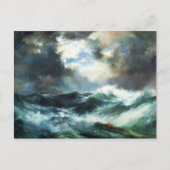 Maanbeschenen Schipbreuk op zee Briefkaart (Voorkant)