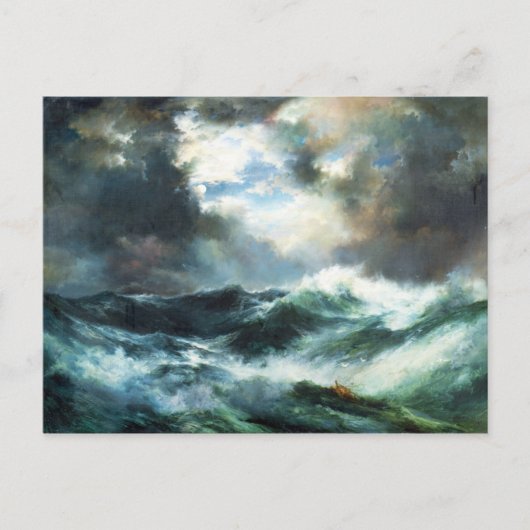 Maanbeschenen Schipbreuk op zee Briefkaart (Voorkant)