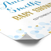maanblauw baby shower - welkomstteken poster (Hoek)