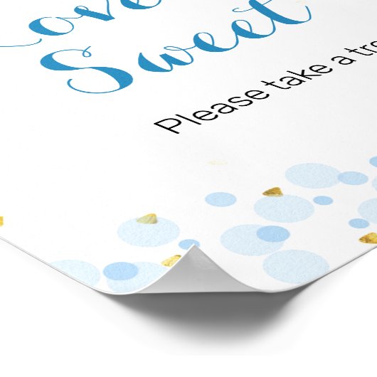 maanblauwe Waterverf Love is Sweet Sign Poster (Hoek)