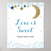 maanblauwe Waterverf Love is Sweet Sign Poster (Voorkant)