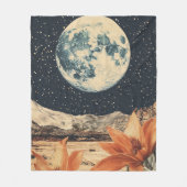 Maanbloei boven Sandy Peaks Fleece Deken (Voorkant)