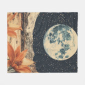 Maanbloei boven Sandy Peaks Fleece Deken (Voorkant (Horizontaal))