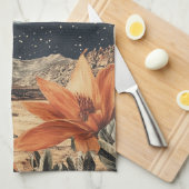 Maanbloei boven Sandy Peaks Theedoek (Quarter Fold)