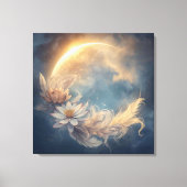 Maanbloem Mandala Boho Wandkunst Canvas Afdruk (Voorkant)