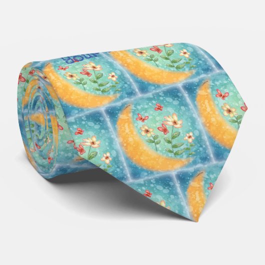 Maanbloemen Stropdas (Opgerold)