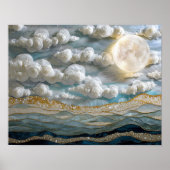 Maanbloesems: Gestructureerde Elegantie Poster (Voorkant)