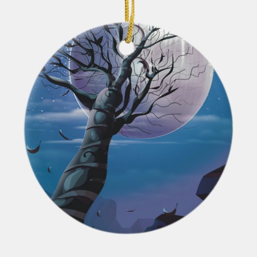 Maanboom Keramisch Ornament (Voorkant)