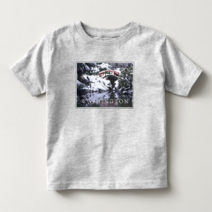 Maanbrug en vijver in de winter Seattle, Washing Kinder Shirts