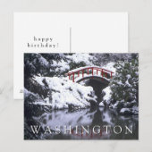 Maanbrug & vijver in de winter | Gefeliciteerd Briefkaart (Voorkant / Achterkant)