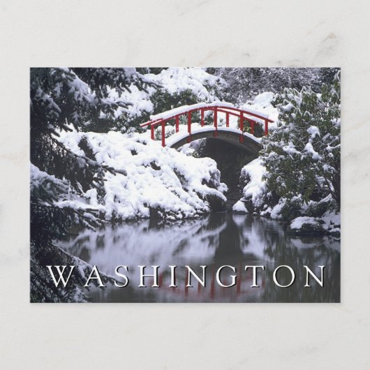 Maanbrug & vijver in de winter | Gefeliciteerd Briefkaart (Voorkant)