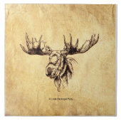 Maanbruine inkttekening tegeltje (Voorkant)