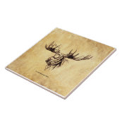 Maanbruine inkttekening tegeltje (Zijkant)