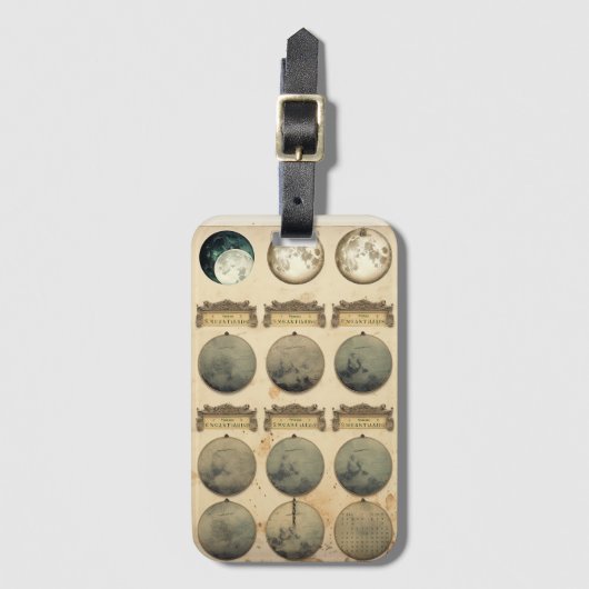 maancyclusgrafiek - hemelmaanfasen bagagelabel (Voorkant (verticaal))