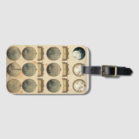 maancyclusgrafiek - hemelmaanfasen bagagelabel (Voorkant (horizontaal))