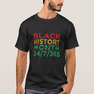 Maand 24-7-365 Afrikaanse Melanin Black met zwarte T-shirt