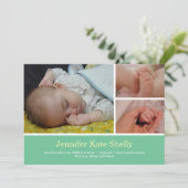 Maand 3 foto zoete munt - geboorteaankondiging bab aankondiging (Staand voorkant)