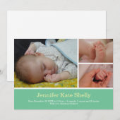 Maand 3 foto zoete munt - geboorteaankondiging bab aankondiging (Voorkant / Achterkant)