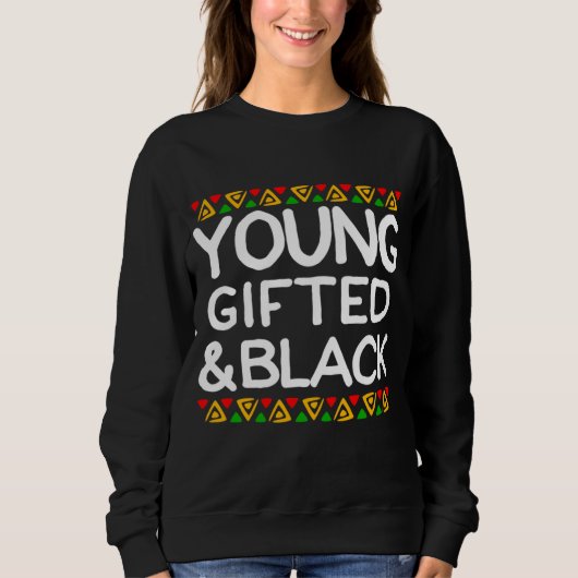 Maand Afrikaanse Ameri met jonge geschenken en zwa Trui (Voorkant)