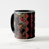 Maand april Jesse Wilcox Smith Jongen en meisje Mok (Voorkant links)