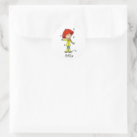 maand april ronde sticker (Tas)