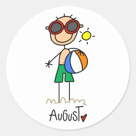 maand augustus ronde sticker (Voorkant)