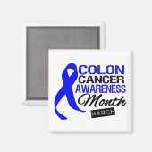 maand blauwe lint-Colon Cancer Awareness Magneet (Voorkant / Achterkant)