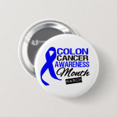 maand blauwe lint-Colon Cancer Awareness Ronde Button 5,7 Cm (Voorkant /achterkant)