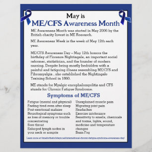 maand, dag en week van de Bewustmaking ME/CFS Flyer