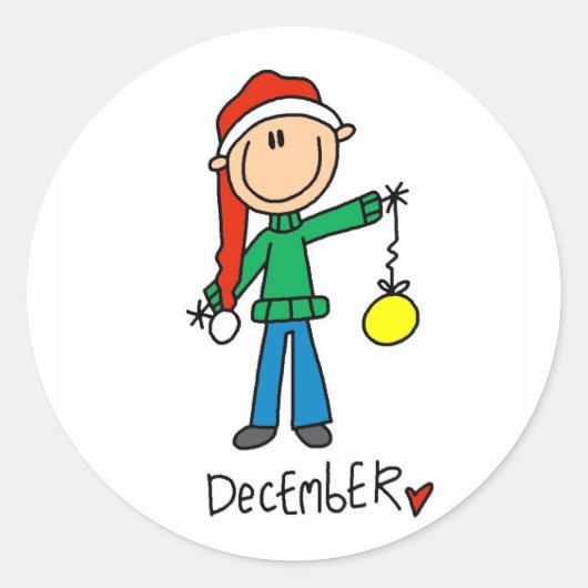 Maand december ronde sticker (Voorkant)